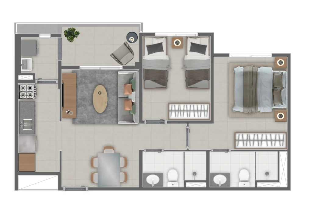 ApartamentoTipo_57m²_02dorms_01suíte